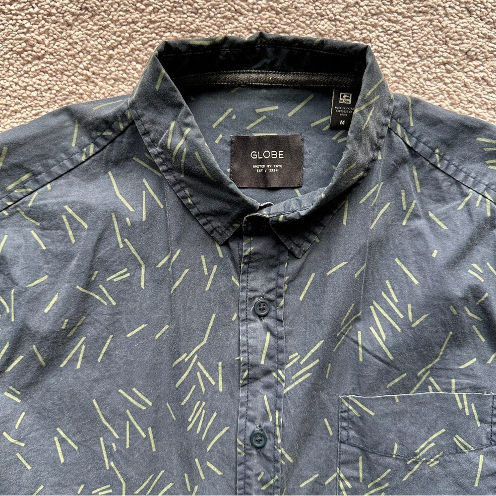 Globe Patterned Long-Sleeve Button Down Shirt - image 2